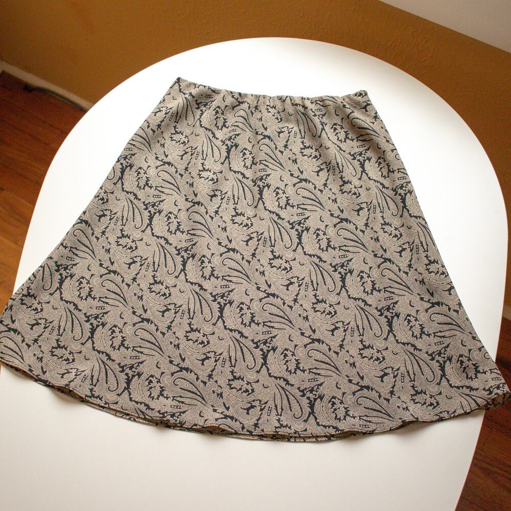 Talbots Paisley A-Line Midi Skirt Size 10